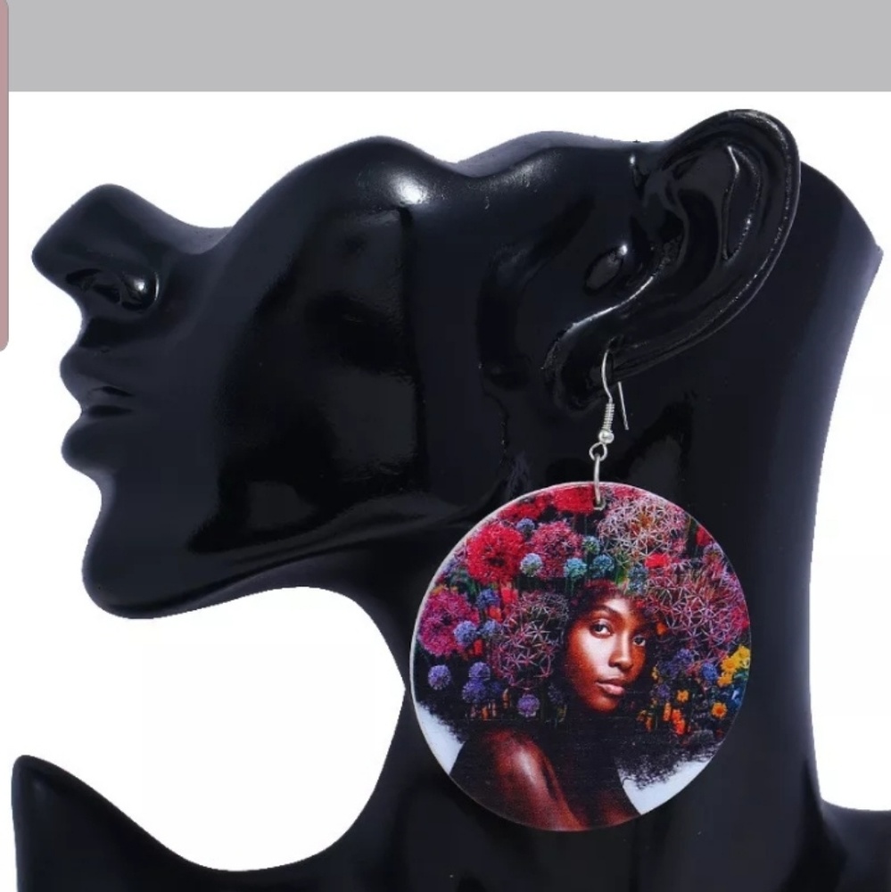 Handcrafted wooden earrings